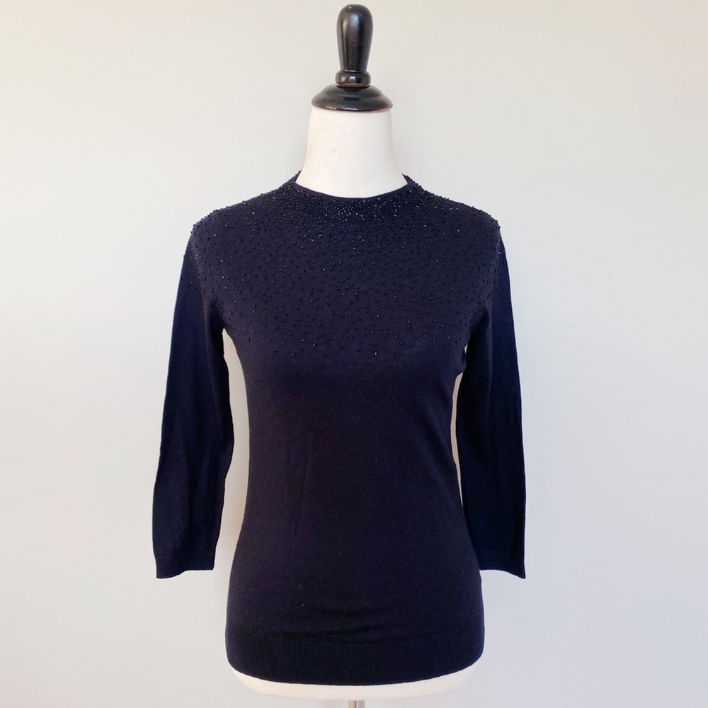 Talbots Beaded Wool Blend Sweater